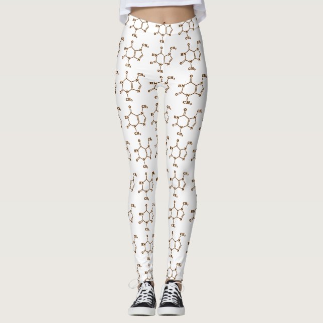 Chocolate Theobromine Molecular Chemical Formula Leggings (Front)