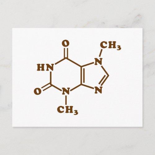 Chocolate Theobromine Molecular Chemical Formula Postcard