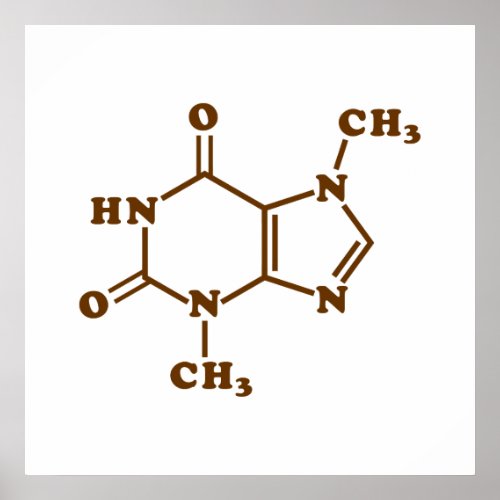 Chocolate Theobromine Molecular Chemical Formula Poster