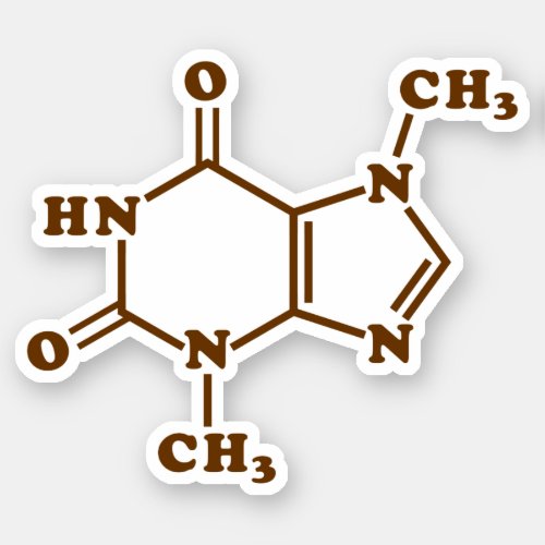 Chocolate Theobromine Molecular Chemical Formula Sticker