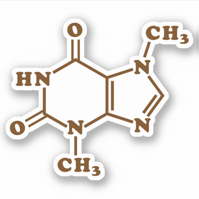 Chocolate Theobromine Molecular Chemical Formula Sticker (Front)
