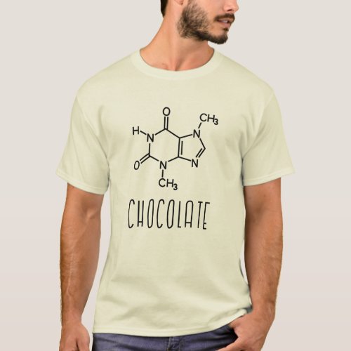 Chocolate Theobromine Molecular Chemical Formula T_Shirt