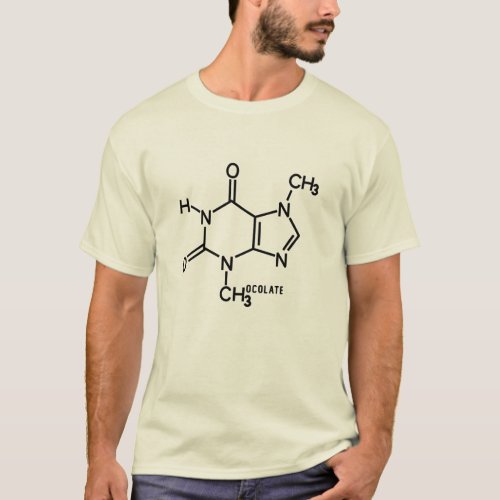 Chocolate Theobromine Molecular Chemical Formula T_Shirt