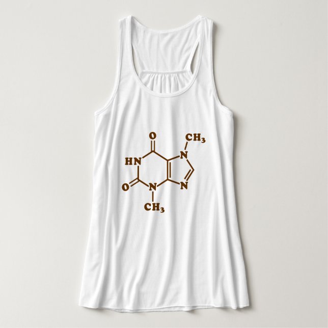 Chocolate Theobromine Molecular Chemical Formula Tank Top (Design Front)