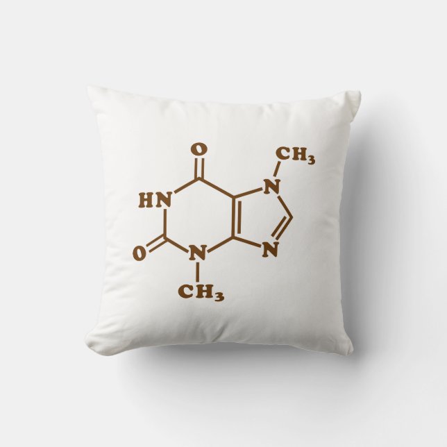 Chocolate Theobromine Molecular Chemical Formula Throw Pillow (Front)