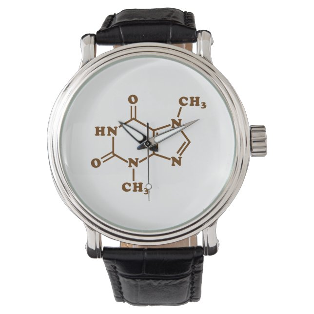 Chocolate Theobromine Molecular Chemical Formula Watch (Front)