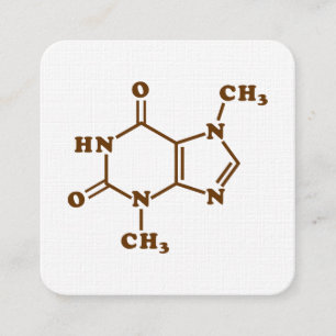 Chocolate Theobromine Molecule Chemical Formula Square Business Card