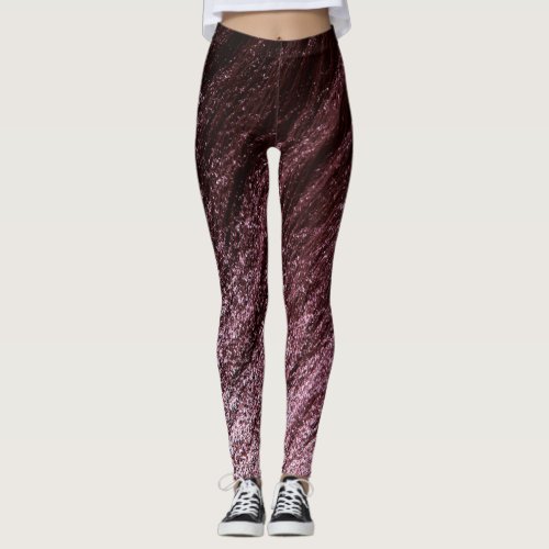 Chocolate to Garnet Red to Pastel Pink Ombre Leggings