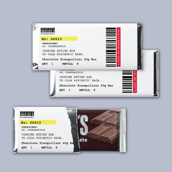 Chocolate Tranquilizer Prescription Label  Hershey Bar Favors by macdesigns1 at Zazzle