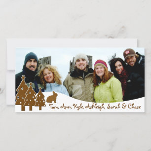 Chocolate Trees & Bunny Holiday Family Photo Card
