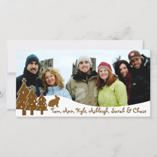 Chocolate Trees & Bunny Holiday Family Photo Card