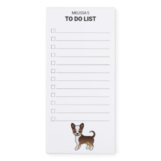 Chocolate Tri Smooth Coat Chihuahua Dog To Do List Magnetic Notepad