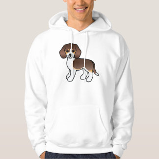 Chocolate Tricolor Cute Cartoon Beagle Dog Hoodie