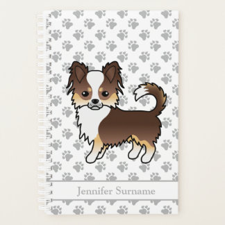 Chocolate Tricolor Long Coat Chihuahua Dog &amp; Text Planner