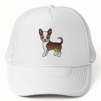Chocolate Tricolor Smooth Coat Chihuahua Cute Dog Trucker Hat