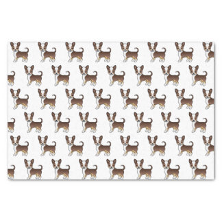 Chocolate Tricolor Smooth Coat Chihuahua Pattern Tissue Paper