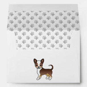 Chocolate Tricolor Smooth Coat Chihuahua & Paws Envelope