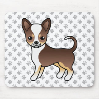 Chocolate Tricolor Smooth Coat Chihuahua &amp; Paws Mouse Pad