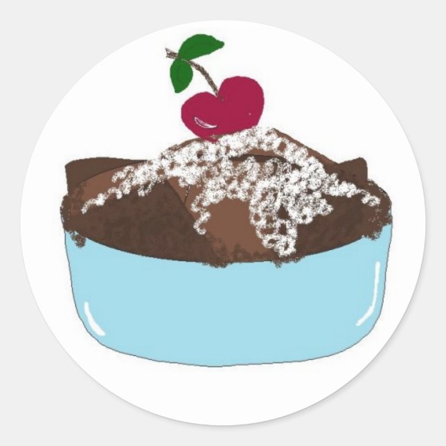 Chocolate Trifle Dessert Classic Round Sticker (Front)