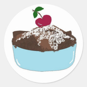 Chocolate Trifle Dessert Classic Round Sticker