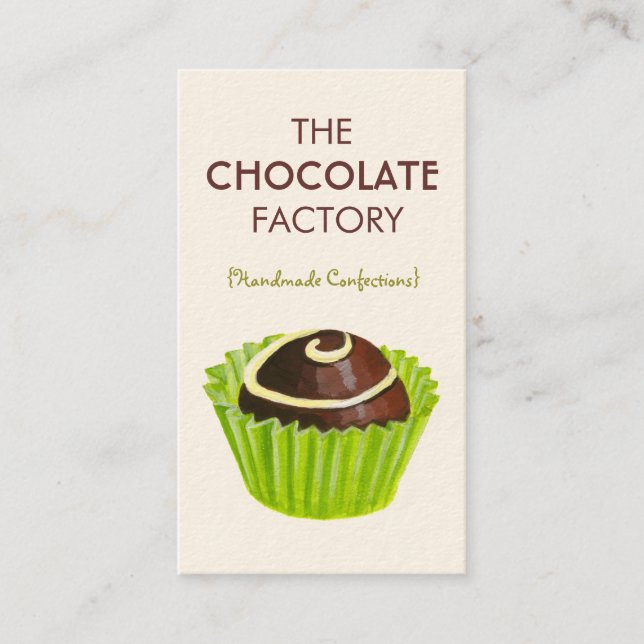 Chocolate Truffle Illustration Business Cards (Front)