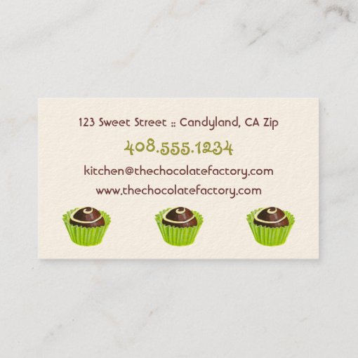 Chocolate Truffle Illustration Business Cards Zazzle