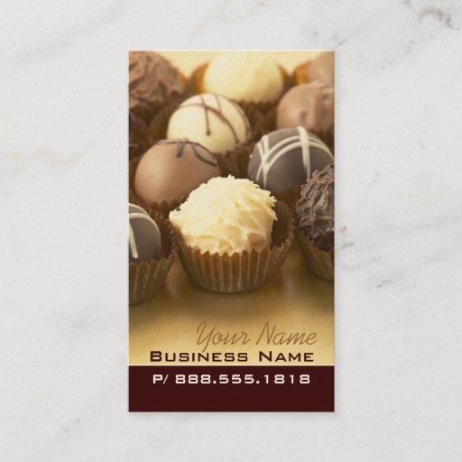 Customizable Chocolate Truffles Business Cards
