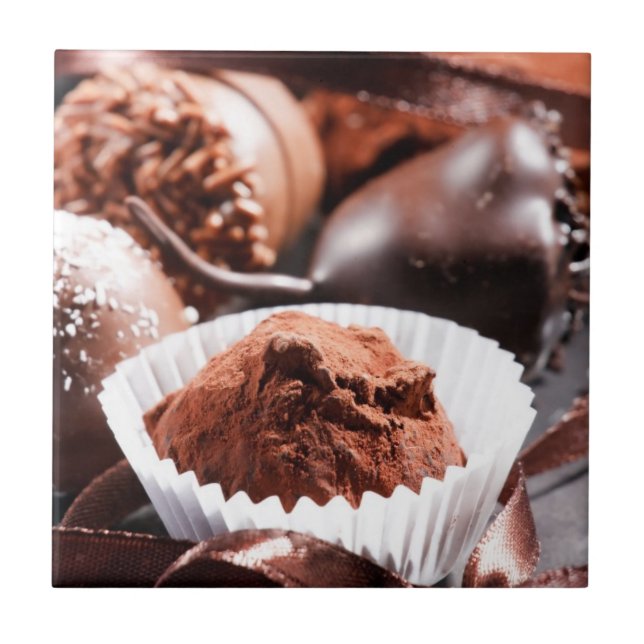 Chocolate truffles ceramic tile (Front)