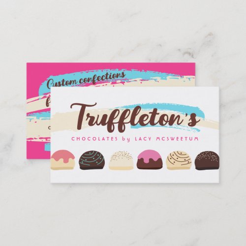 Chocolate truffles confections candy sweets business card