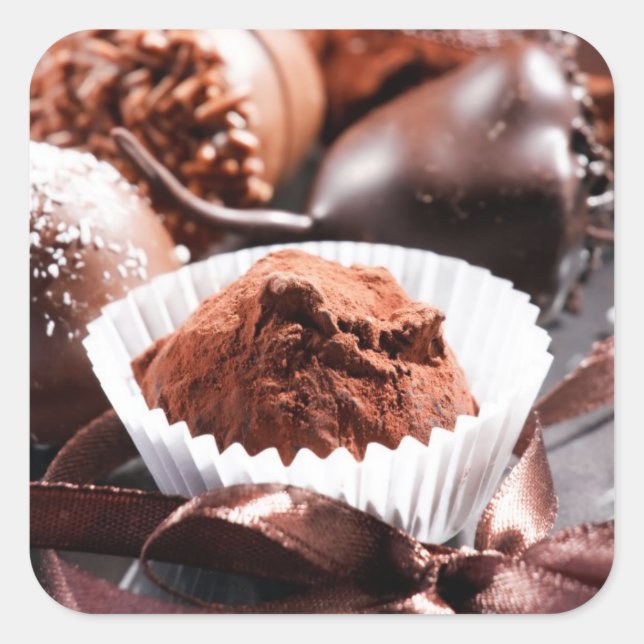 Chocolate truffles square sticker (Front)