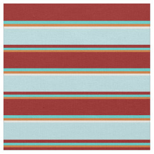 Chocolate, Turquoise, Dark Red, Powder Blue, White Fabric