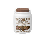 Chocolate Understands Funny Candy Jar at Zazzle