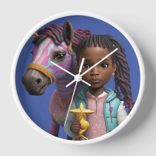 Chocolate Unicorn Abstract Wall Clock