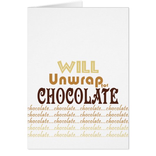 Chocolate Unwrap Cards (Front)