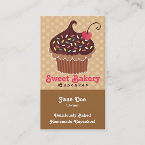 Chocolate &amp; Vanilla Cupcake Business Cards