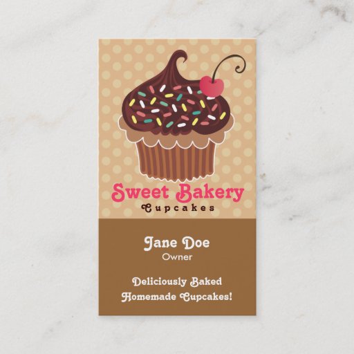 Customizable Chocolate &amp; Vanilla Cupcake Business Cards