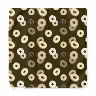 Chocolate vanilla donuts elegant pattern brown bandana