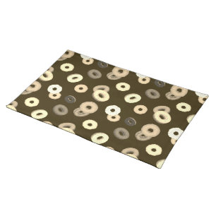 Chocolate vanilla donuts elegant pattern brown cloth placemat