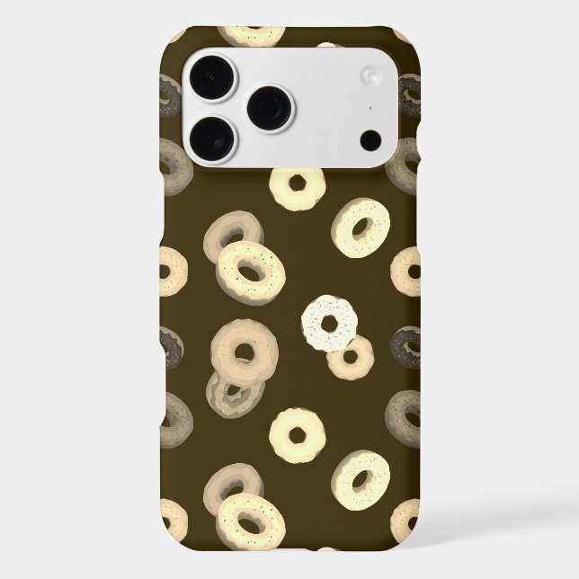 Chocolate vanilla donuts elegant pattern brown iPhone case (Back)