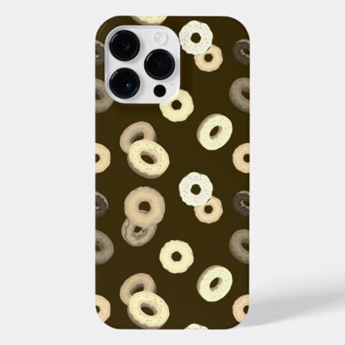 Chocolate vanilla donuts elegant pattern brown iPhone 14 pro max case