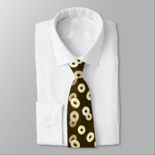Chocolate vanilla donuts elegant pattern brown neck tie