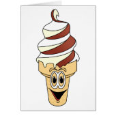 Chocolate Vanilla Ice Cream Cone Cartoon (Front)