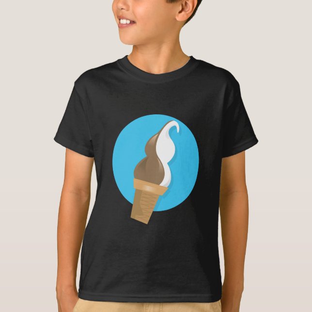Chocolate & Vanilla Ice Cream Cone T-Shirt (Front)