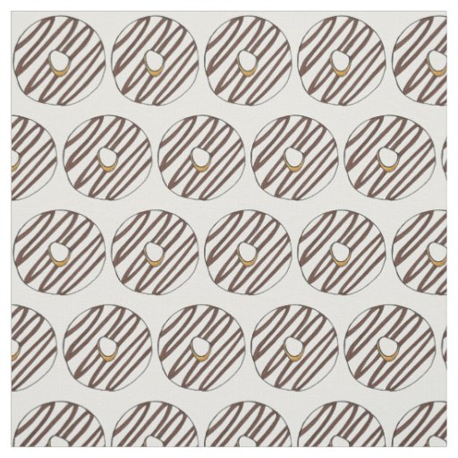 Chocolate Vanilla Zebra Stripe Donut Doughnut Fabric