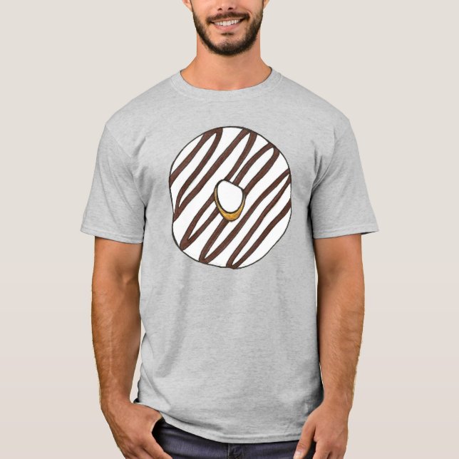 Chocolate Vanilla Zebra Stripe Donut Doughnut Tee (Front)