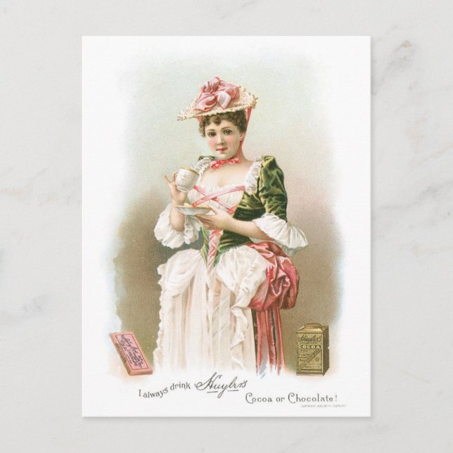 Chocolate ~ Vintage Hot Chocolate Drink Ad Postcard (Front)