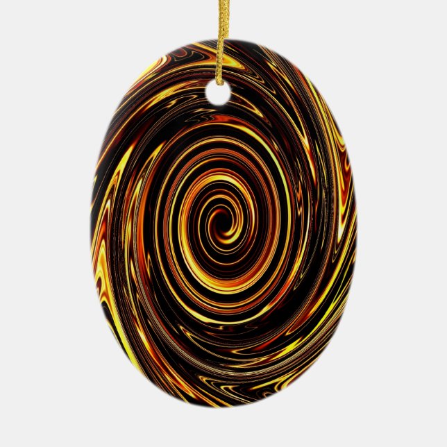Chocolate Vortex 02 Ceramic Ornament (Front)