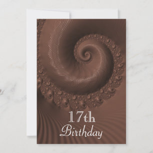 Chocolate Waves And Swirls 17th Birthday Invitation
