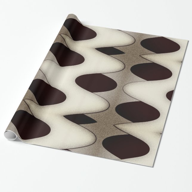 Chocolate Waves Elegant Modern Design Wrapping Paper (Unrolled)