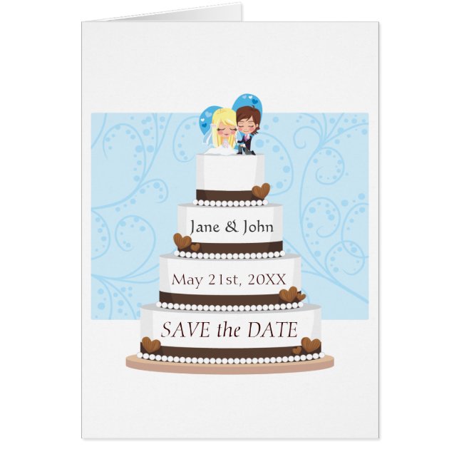 Chocolate Wedding Cake Cards (Front)